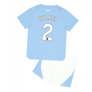 Manchester City Kyle Walker #2 Hemmakläder Barn 2023-24 Kortärmad (+ Korta byxor)